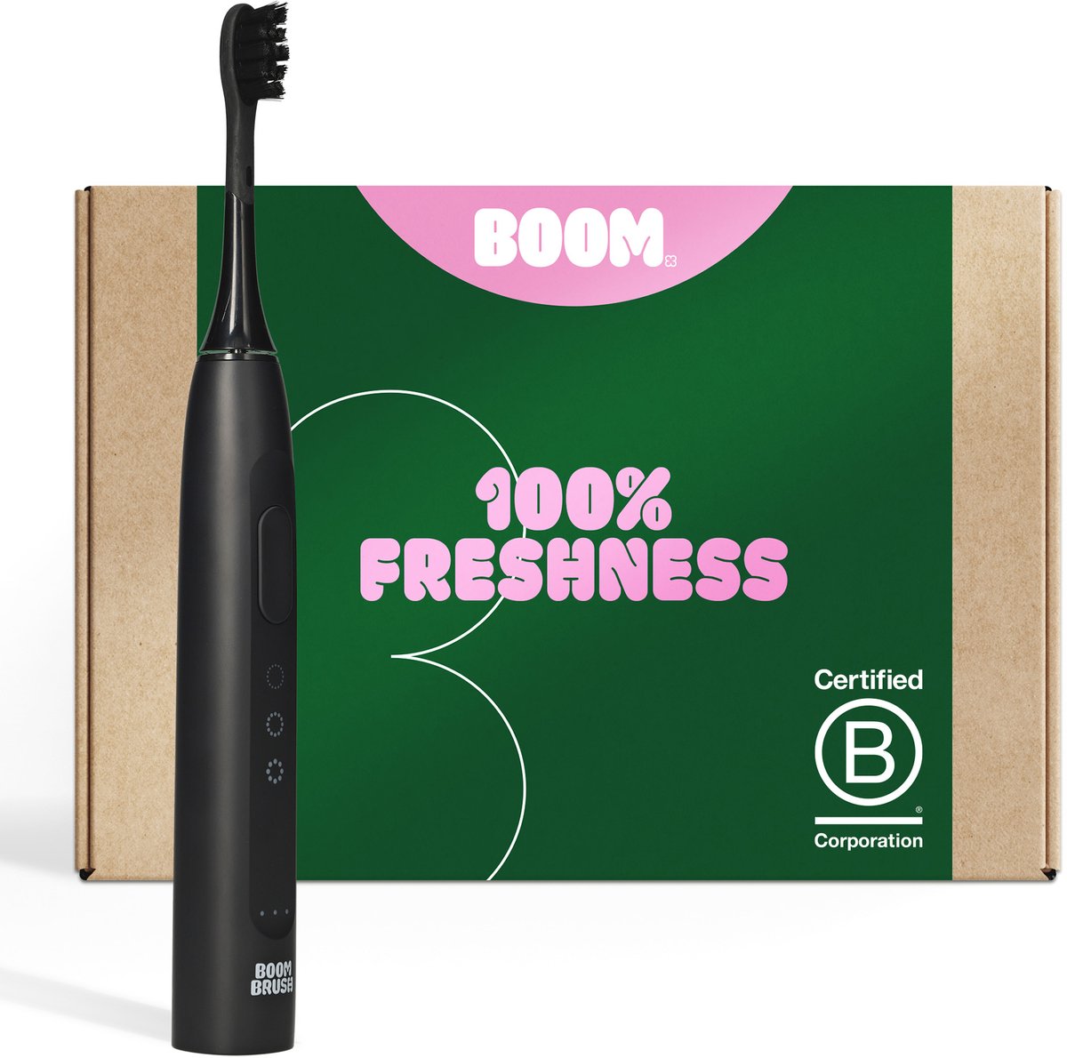 BOOM Elektrische Tandenborstel - 180 dagen Batterij - The Boost - Zwart - Sonische Tandenborstel - Duurzaam
