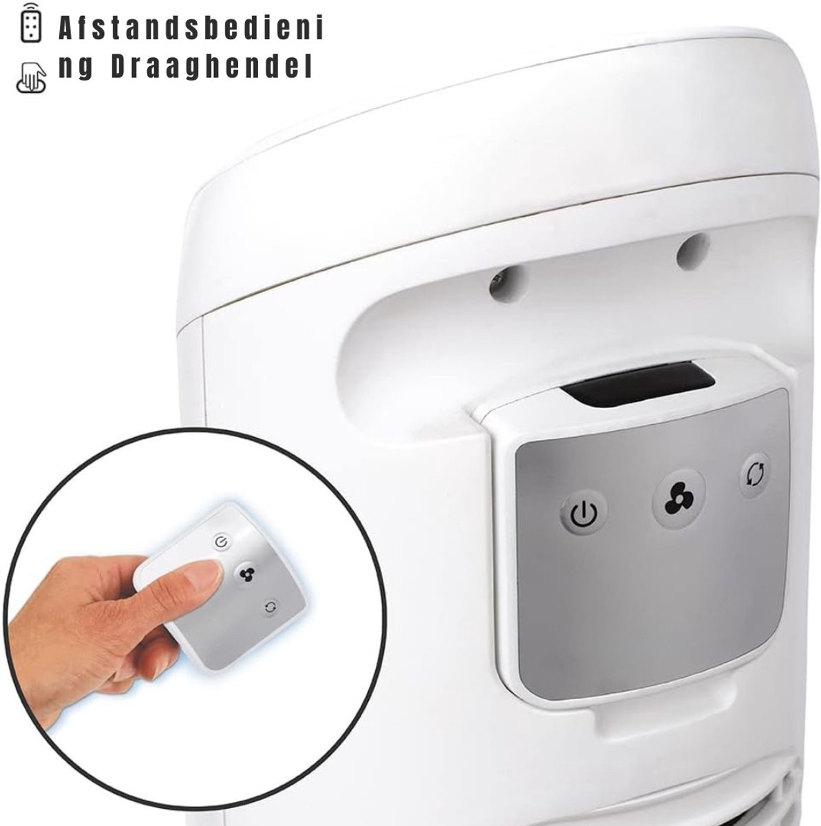 YOR® Ventilator toren - Ventilator staand - Torenventilator - Wit - 20cm x 27cm x 83cm – foto 5