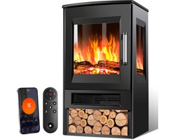 Elektrische haard - Sfeerhaard - Elektrische kachel - 3 zijdige Panorama Openhaard - 900W/1800W