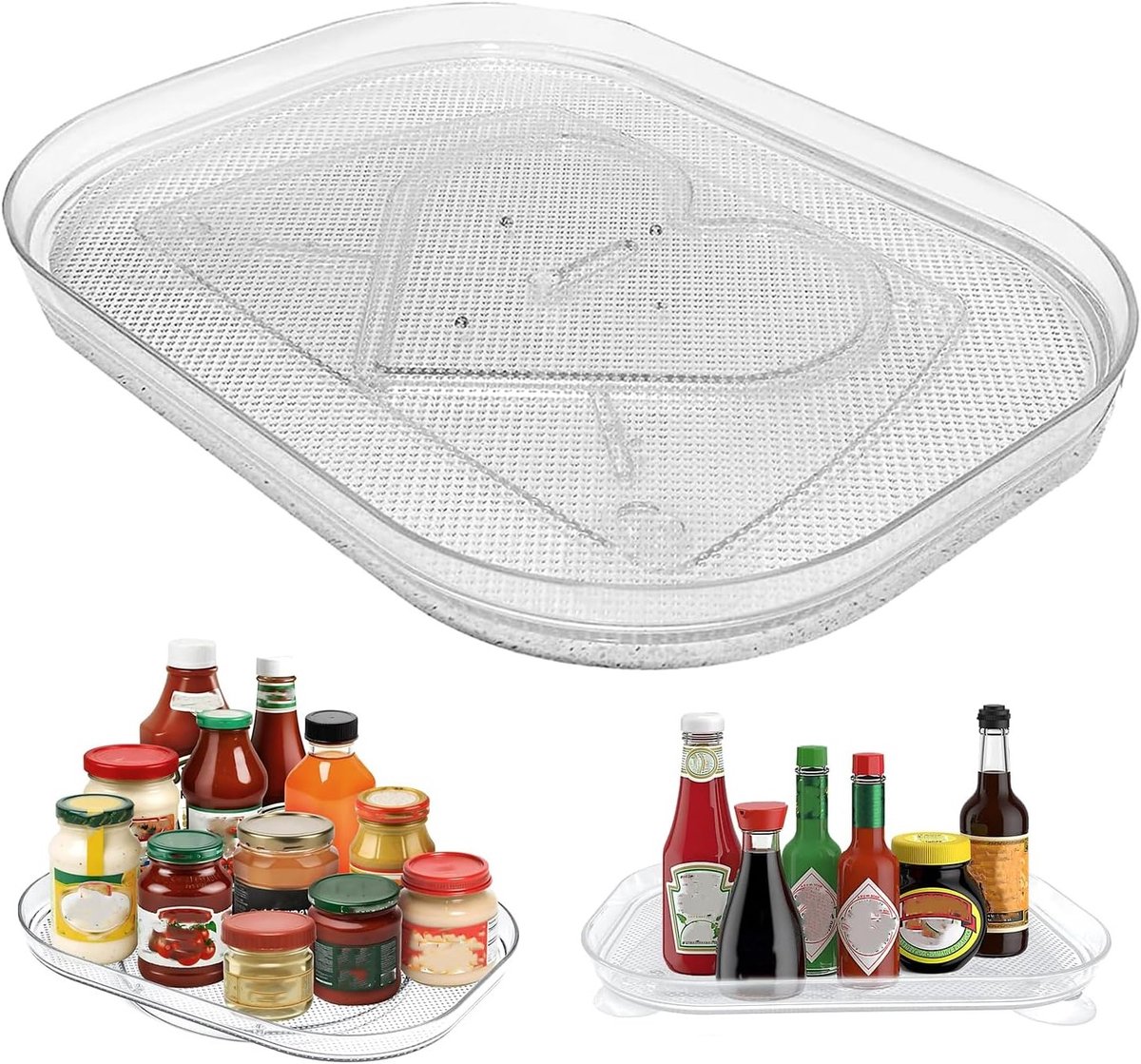 Draaitafel Organizer voor Koelkast - 360° Draaibare Keuken Organizer