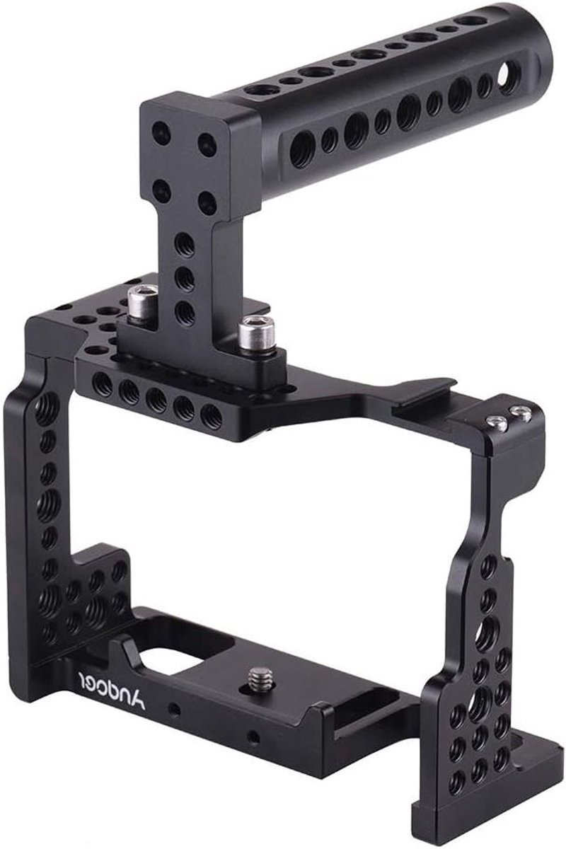 Camera Cage Set met Top Handle en 15mm Rod Base Plate voor Sony A7II/A7III/A7SII/A7M3/A7RII/A7RIII - Aluminium Stabilizer voor Professionele Video-opnames