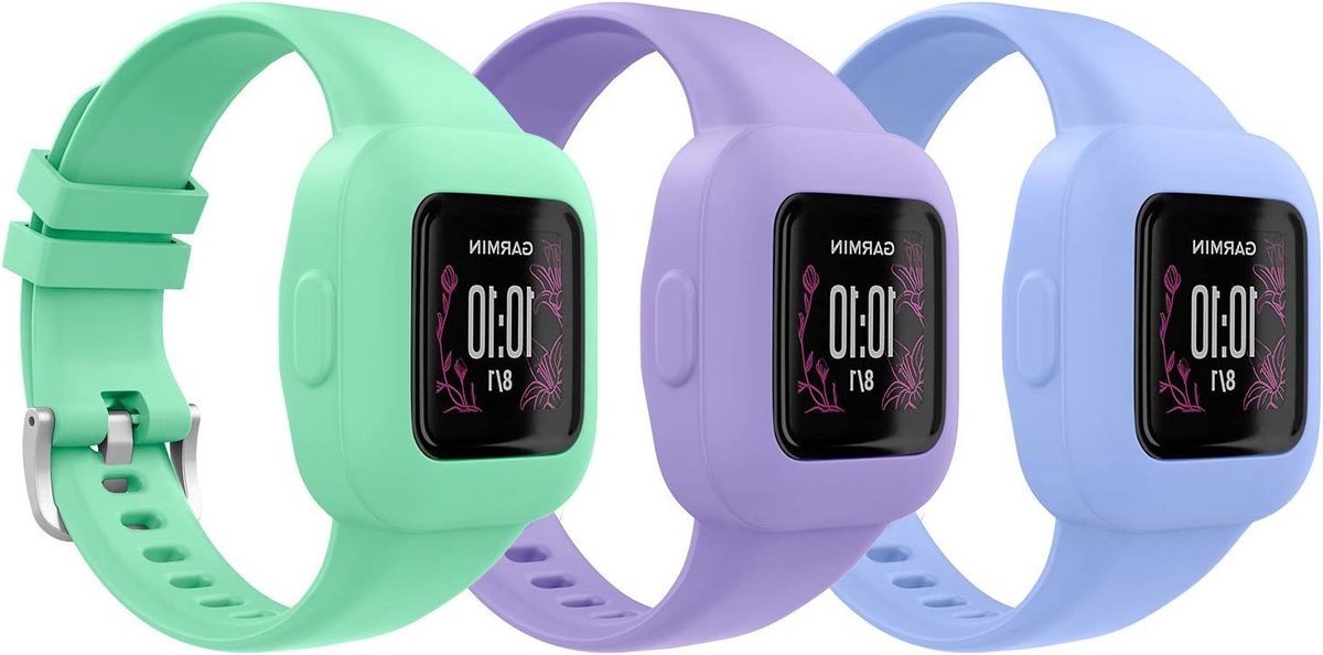 Zachte Silicoon Verstelbare Vervangband voor Garmin Vivofit JR 3 - 3-Pack Polsbanden met Comfort en Duurzaamheid