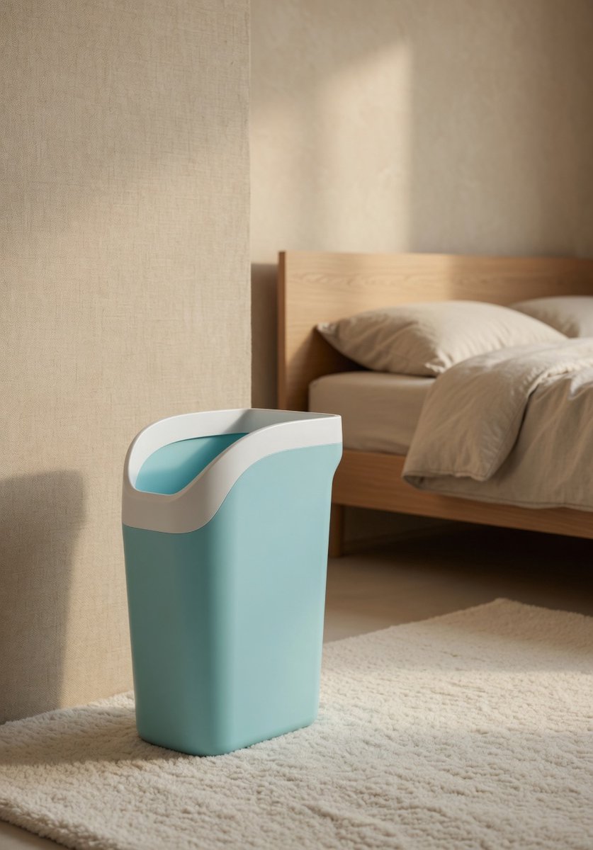 Smalle Rechthoekige Prullenbak Zonder Deksel – Grote Plastic Afvalbak Ovaal Roze & Groen met Draaggreep voor Badkamer, Keuken, Slaapkamer, Kantoorn - Ganeey