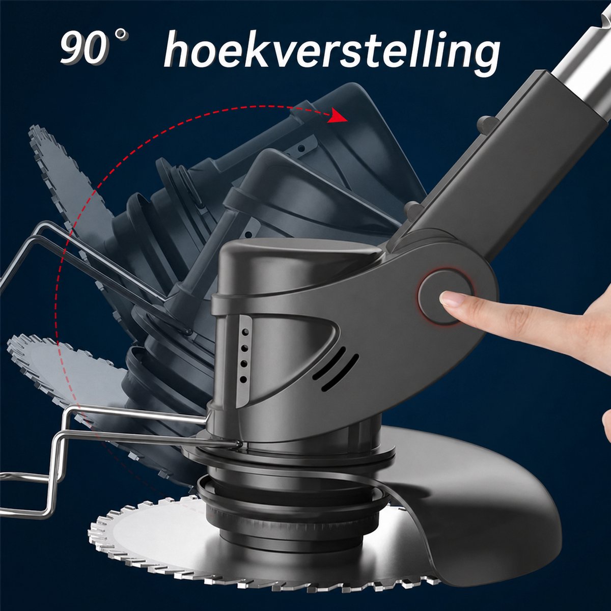 Traumheim Accu Grastrimmer met 2× 2000mAh Accu's en Oplader - met 55 Stuks Kunststof Messen - Elektrisch Grasmaaier - Bosmaaier - Accu Grasmaaier & 3-in-1 Trimmer - voor Tuin en Gazon -Verstelbaar – foto 4