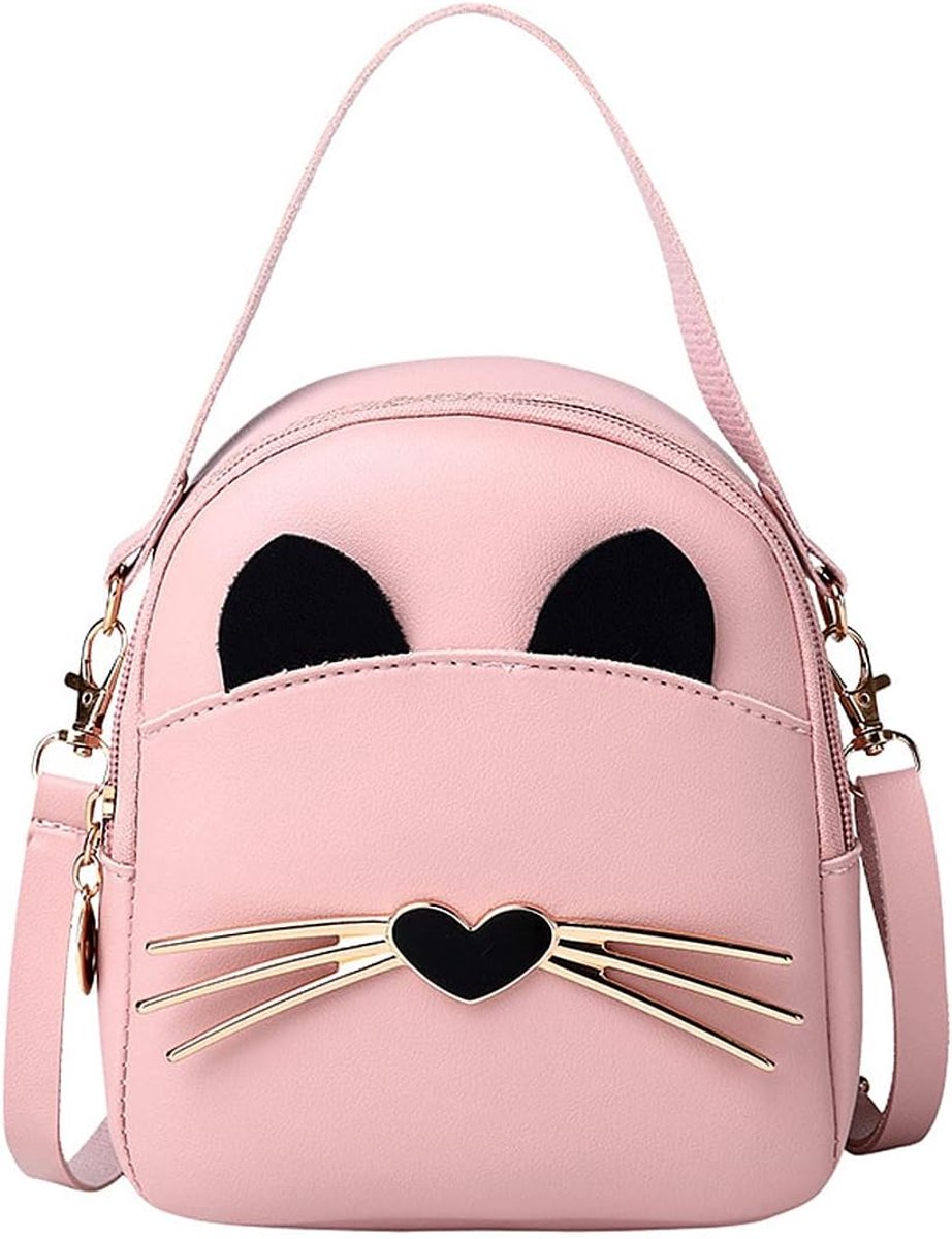 JeiibrZui Meisjes Mini Crossbody Tas - 17x5x14 Cm - 1 Stuks - Roze - PU Leder Schoudertas voor Kinderen en Tienermeisjes - Afneembare Riem - Ideaal voor Feestjes School en Uitstapjes
