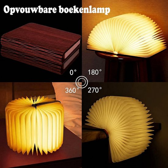 Boekenlamp Nachtlampje - Kinderkamer Verlichting - Oplaadbaar Nachtlampje Baby - Baby Nachtlampje - Sfeerlampje - van rood walnoothout Nachtlamp - Dromerig Lampje - Slaapvriendje van Merkloos — afbeelding 4