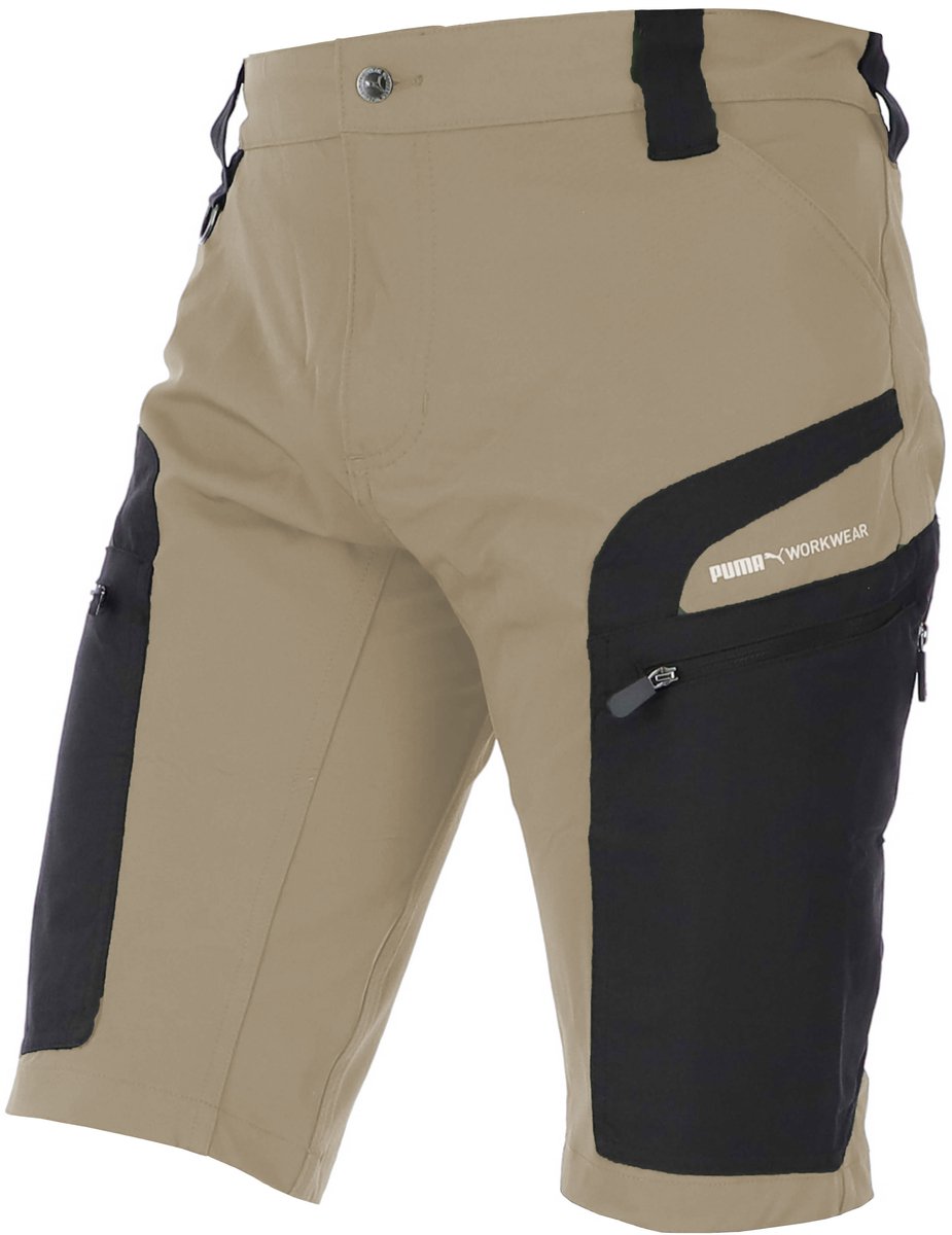 PUMA Workwear Pro One Adventure Shorts – Outdoor short met workwear functionaliteit en D-Ring – 4-way stretch – heren – Desert Bruin