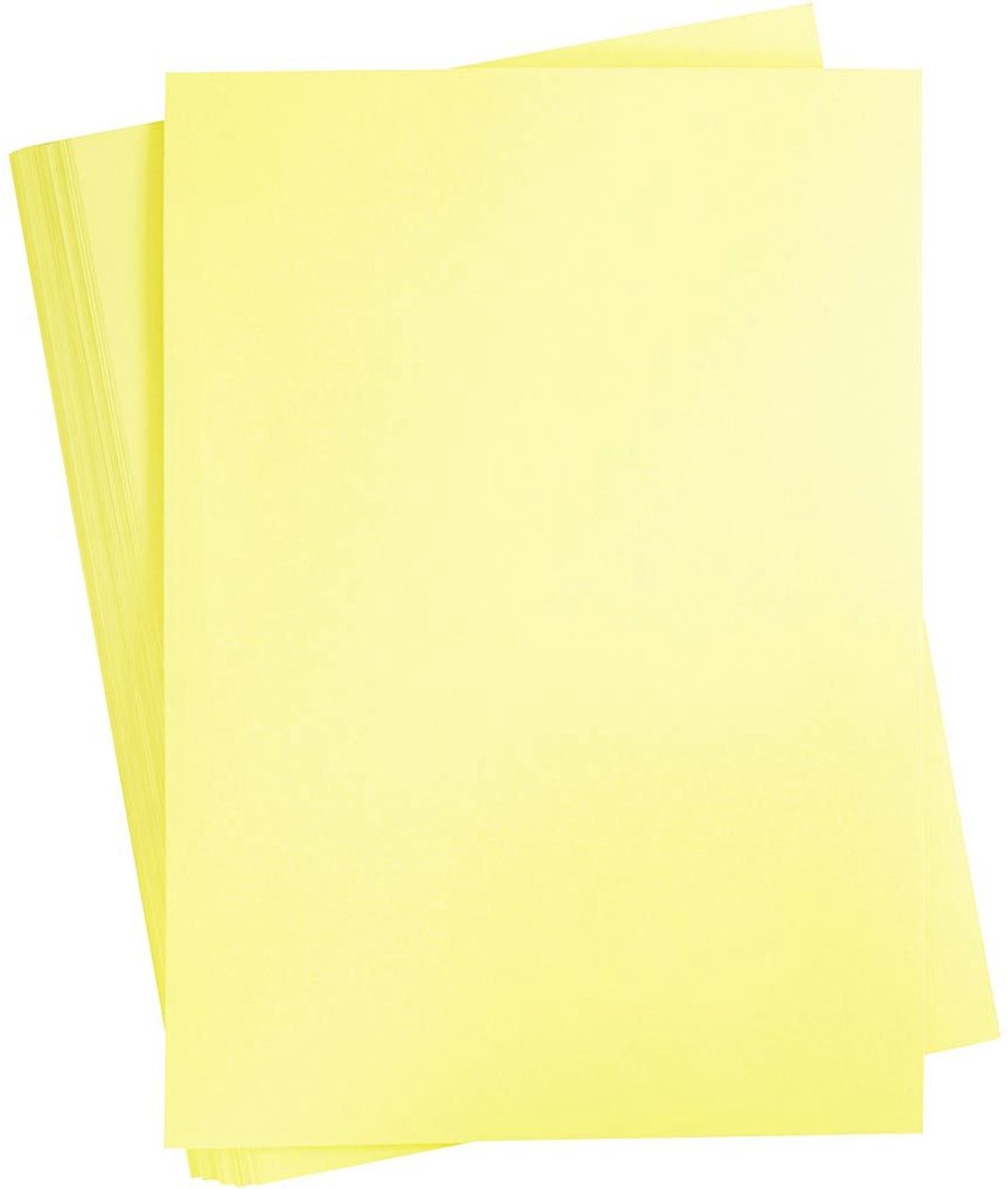 Geel Karton 180 Grams - Geel A2 Karton - Hobbykarton - Stevig Geel Papier - A2 Geel Papier 180 grams - Knutselpapier Knutselkarton - Kanariegeel - 42 x 60 cm - A2 - 100 Vellen