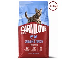 Carnilove salmon / turkey kittens kattenvoer 2x 6 kg