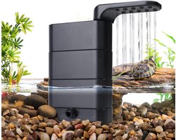 Aquariumfilter voor Schildpadden met 2 Sponsen en Bio Balls, 3-in-1 Watercirculatie voor Amfibieën, Geschikt voor 75 tot 190 Liter Aquaria met Reptielen, Krabben en Kikkers