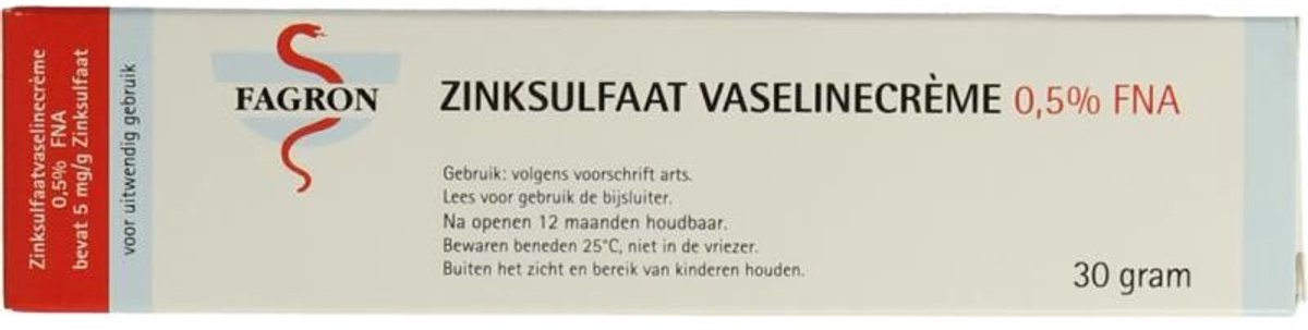 Fagron Zinksulfaat vaselinecreme 0.5% FNA 30 Gram