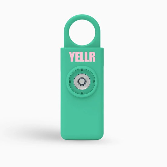 Foto: Yellr persoonlijk alarm 130db sos noodalarm met noodcentrale live locatie bluetooth voor ouderen vrouwen kinderen zelfverdediging sleutelhanger groen