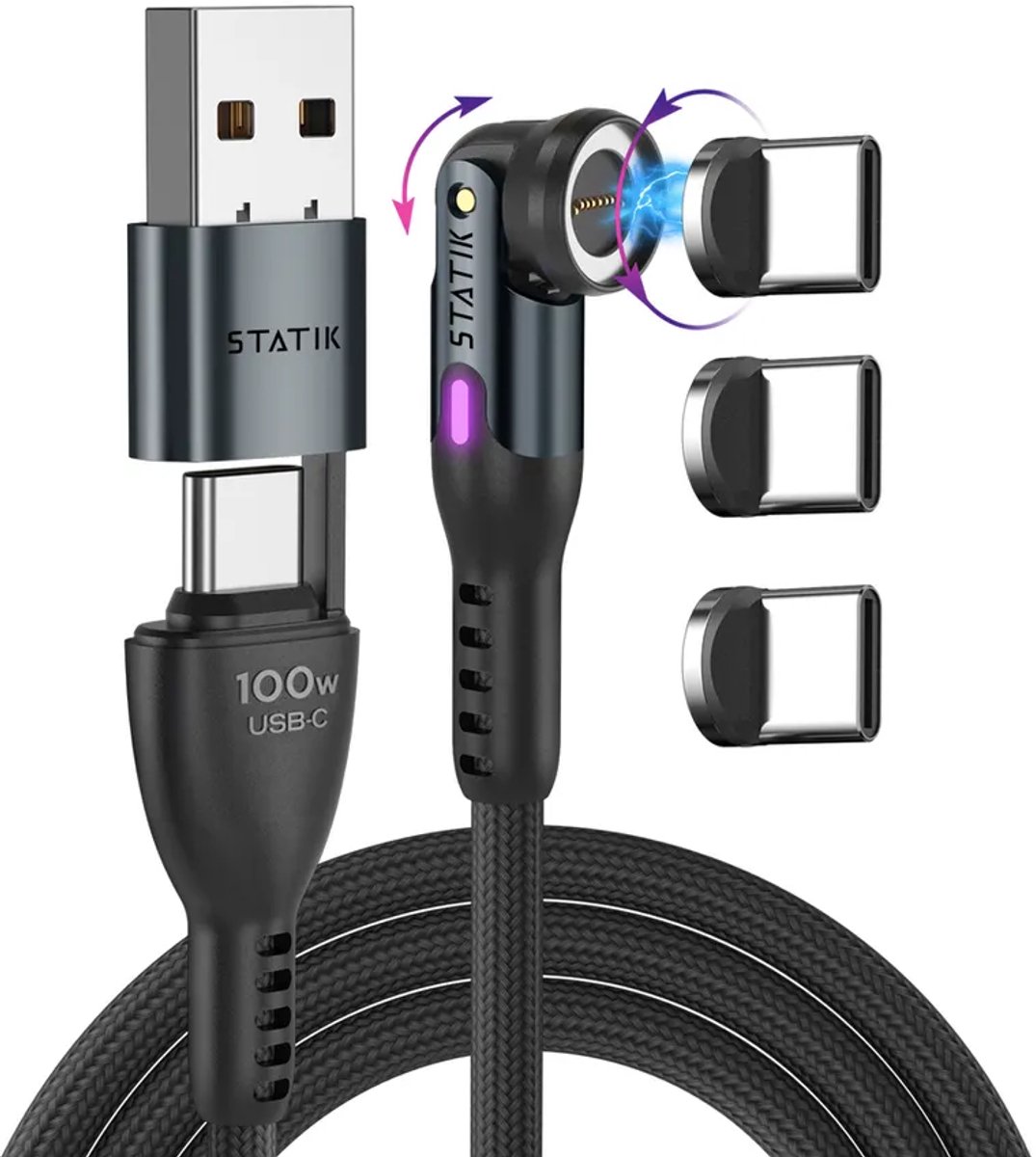 Statik 360 Pro oplaadkabel 2.0 USB-C Only - 1m