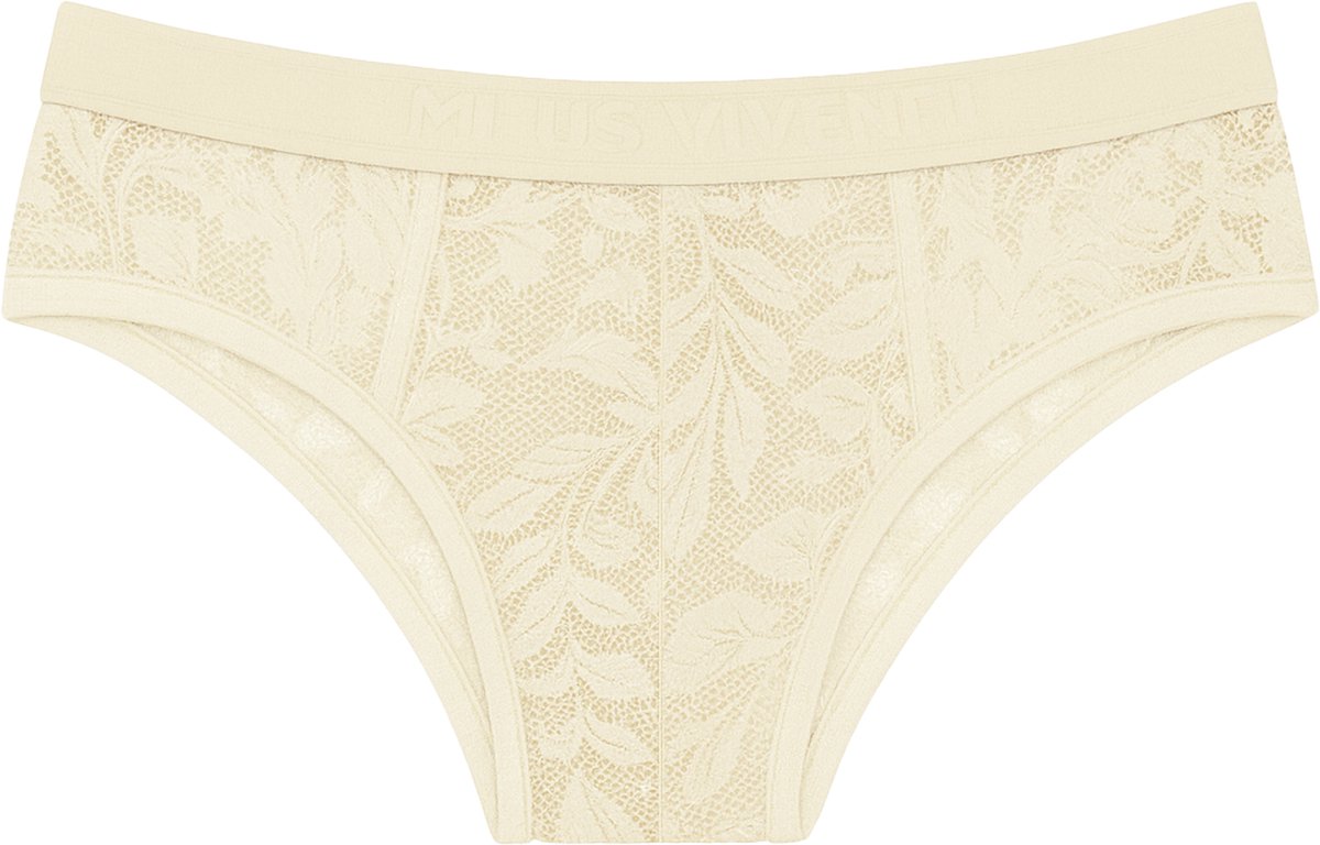 MODUS VIVENDI Floral Lace Classic Brief Ivory - MAAT S - Erotisch Heren Ondergoed - Slip voor Man - Sexy mannen Slip