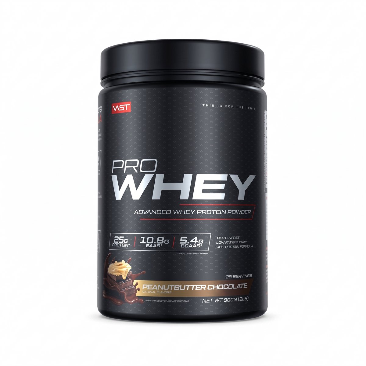 VAST Pro Whey (900g) Peanutbutter Chocolate - Eiwitten - Wei-eiwit Mix
