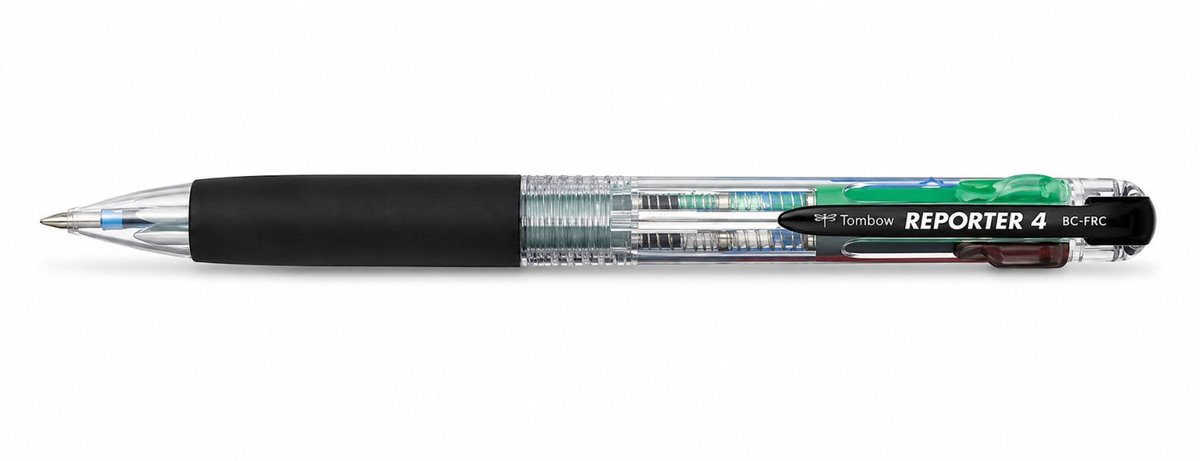 Tombow - Reporter 4 - push type balpen - 4 kleuren inkt