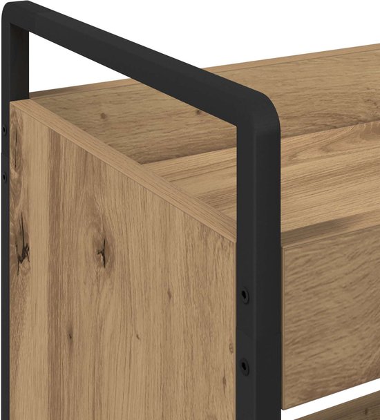 vidaXL - Keuken - Trolley - Artisan - Eiken - 70 - x - 30 - x - 82 - cm - Bewerkt - hout — afbeelding 4