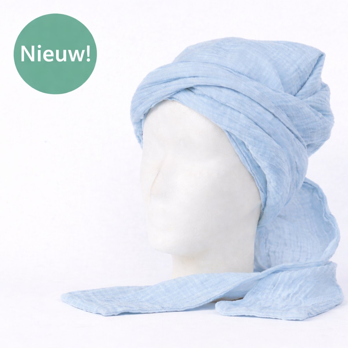 Mon'Que Curly Boost - Hydrofiele Plopdoek voor Krullen – ice-blue – Zacht, Ademend & Dubbel Laags – Voor Minder Pluis & Meer Kruldefinitie