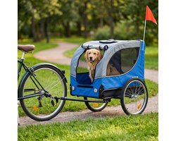 Hondenfietskar Opvouwbaar – Blauw/Zwart – Waterdicht – Tot 30kg