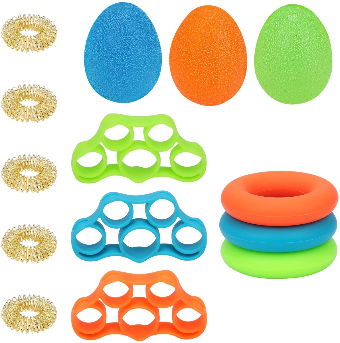 aladdien - Handtrainer Grip Set - Vingertrainer - 14-delig - Grip Trainer - Onderarm en Handversterker - Ideaal voor Atleten en Muzikanten