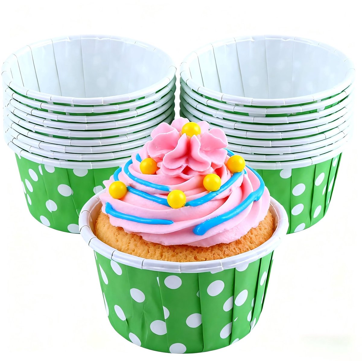 100 Stuks Gekleurde Polka Dot Cupcake Bakvormpjes Mini Muffinvormpjes Papier