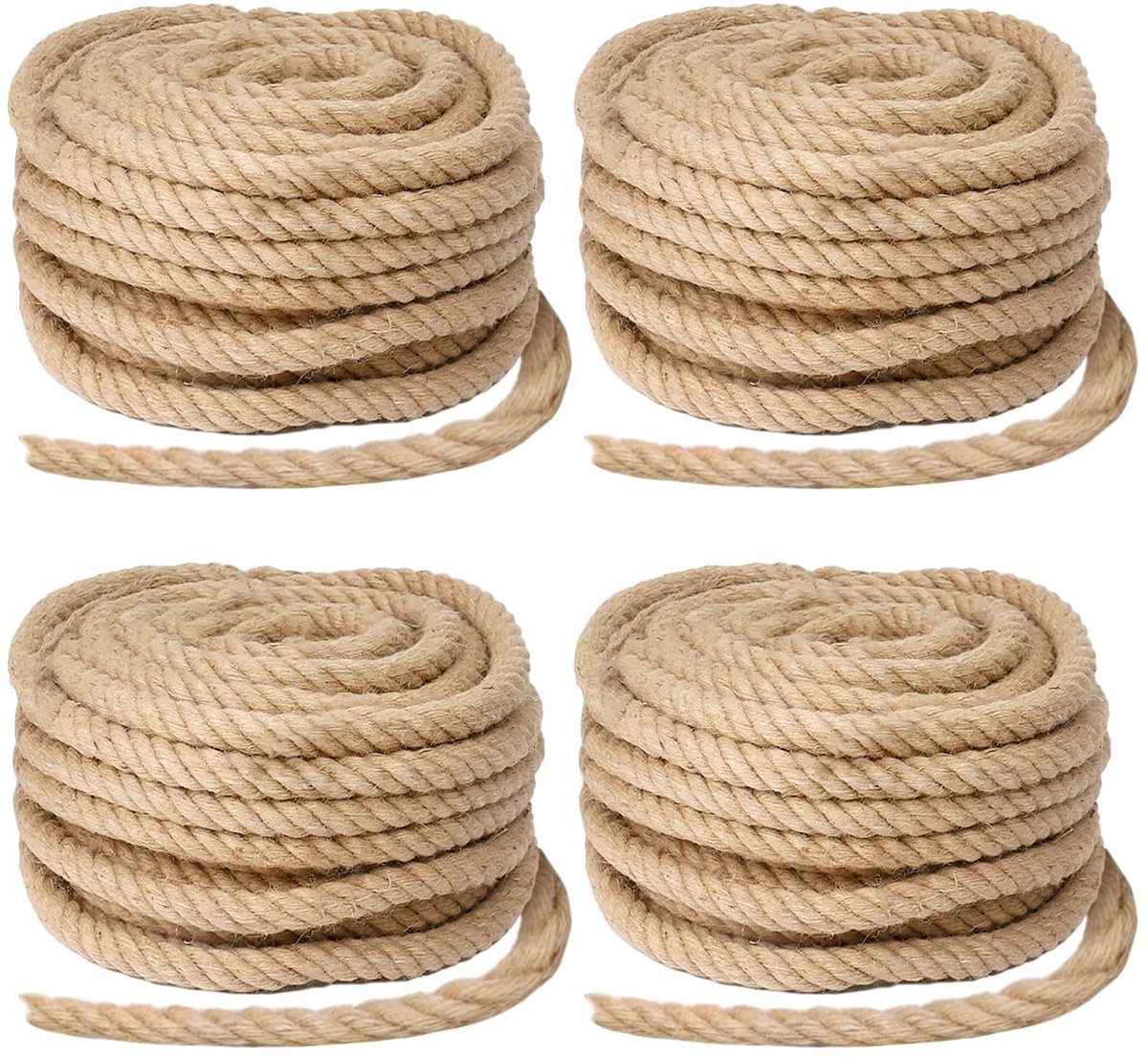 Allecto - Jute Touw - Sterk Natuurlijk Touw - 12 mm x 10 m - Tuin Decoratie - DIY Projecten - Kamperen - Natuurlijke Vezels