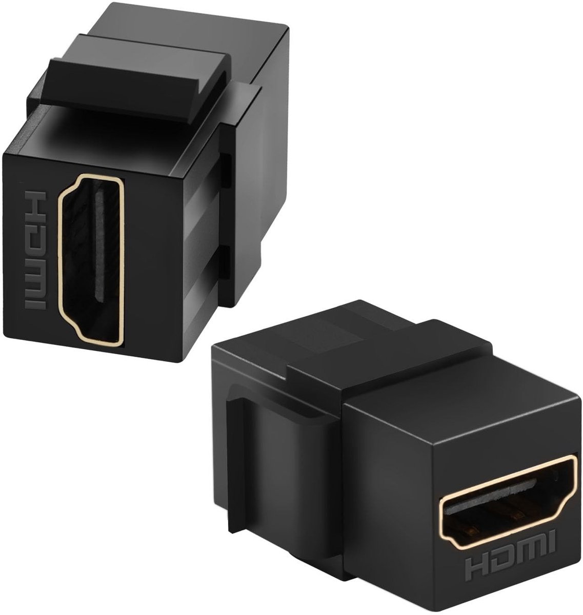 QIANRENON HDMI 2.0 Keystone Module - 4K HD Display Coupler - Pack van 2 - Zwart