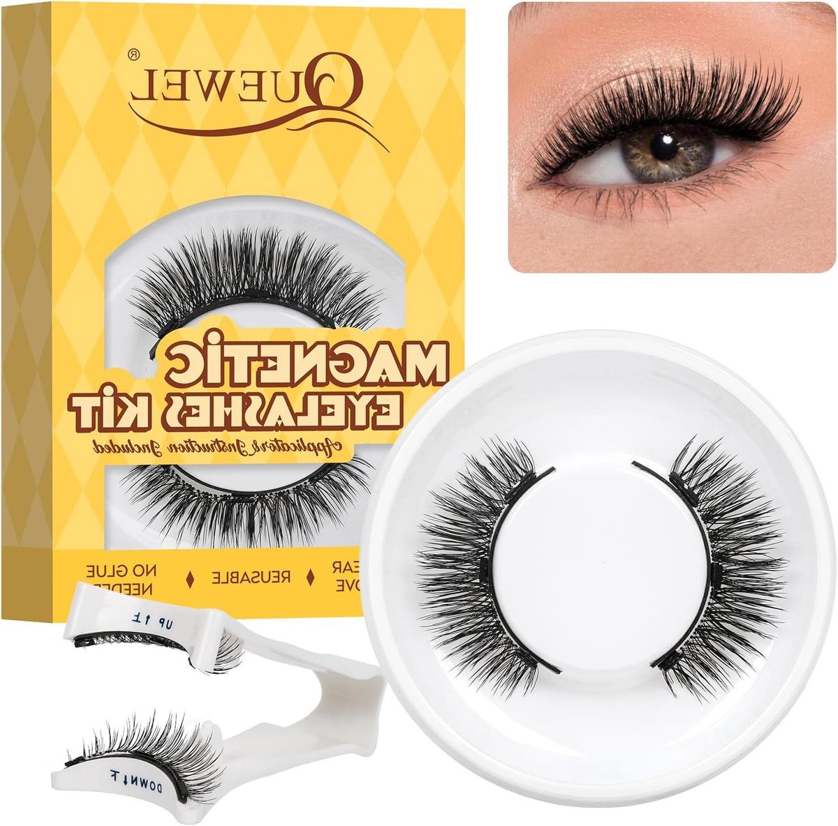 Magnetische Wimpers - Magneet Wimperextensions - Snel Make-up - Geen Lijm Nodig - 1 Paar - Zwart