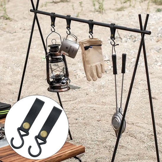 Multifunctionele metalen haken voor camping en thuisgebruik - 12 stuks voor potten, pannen en handdoeken van Merkloos — afbeelding 3