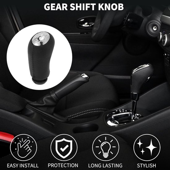 Schakelknop 6 Versnellingen - Versnellingshendel - Auto Interieur - Individuele Pasvorm - 1 Stuk - Zwart Chroom — afbeelding 3