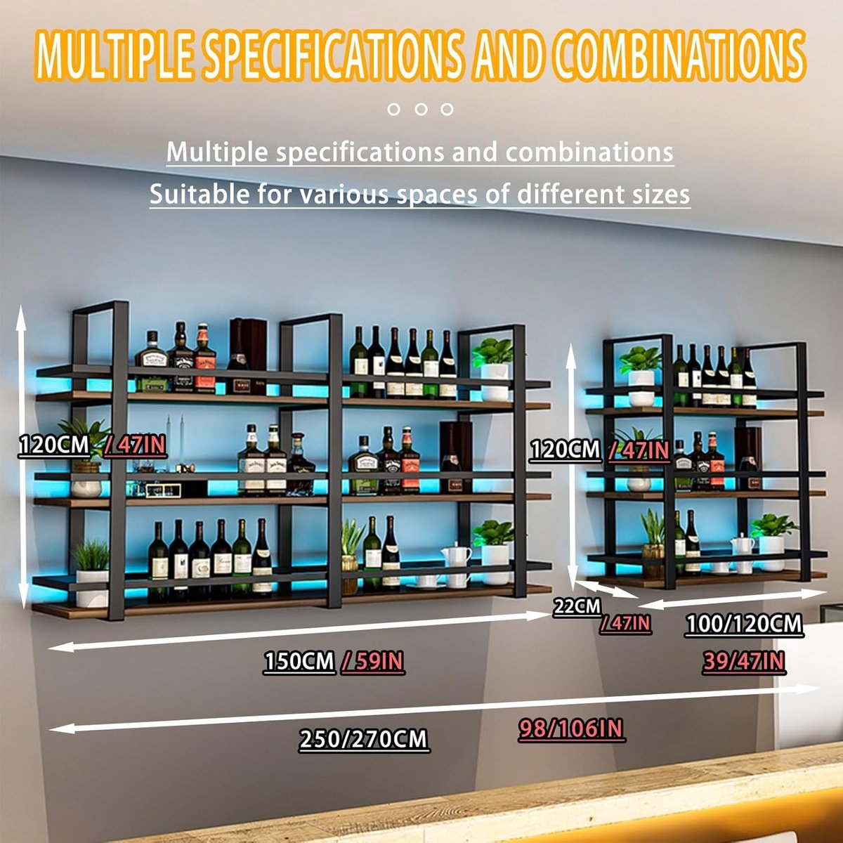 Wandgemonteerd Wijnrek – White Floating Wine Rack met Glashouder & Flessenhouder | Recycled Hout Bar Plank & Champagne Glas Unit | Luxe Bar Accessoire & Muurplank – HomebyNicole