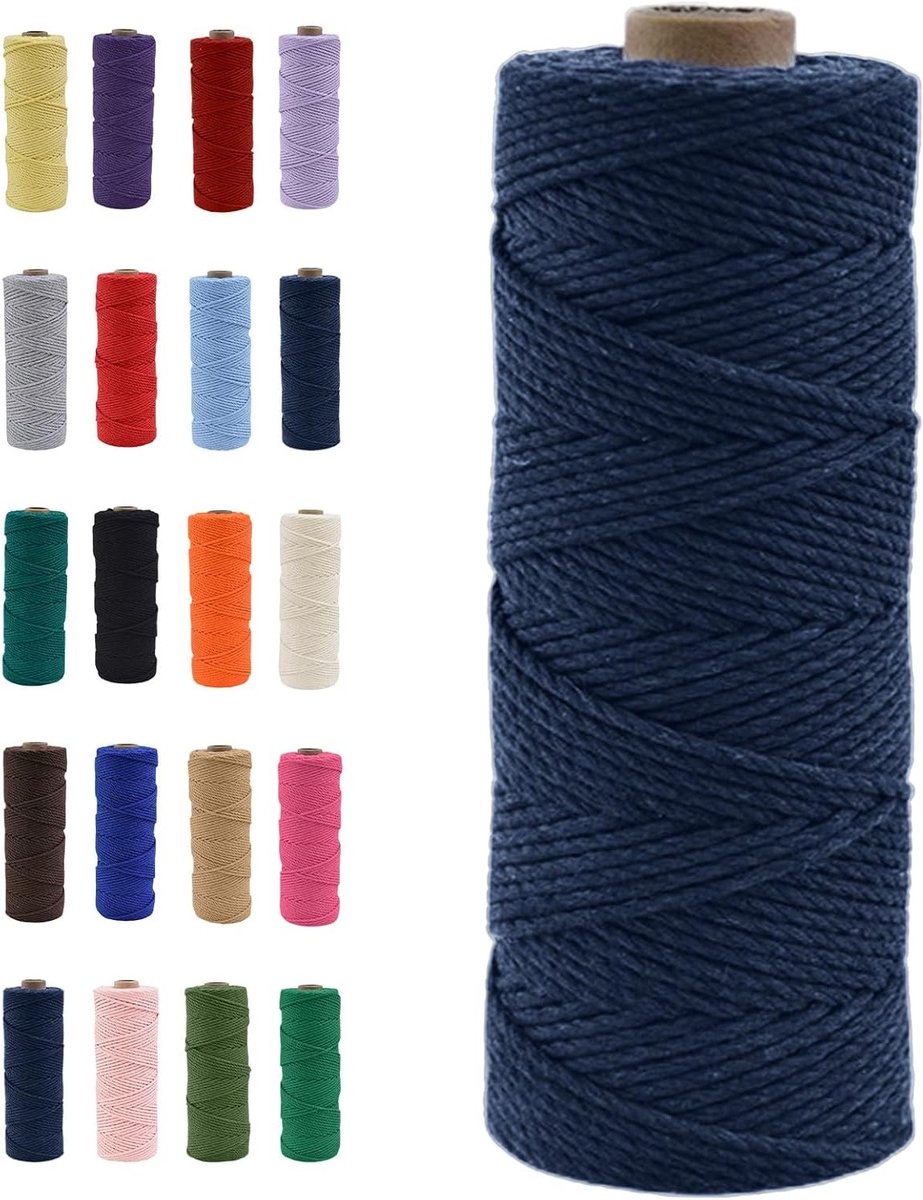 Natuurlijke Katoenen Macrame Touw van 100m, Chemievrij voor DIY Projecten, Macrame Kunst en Cadeauverpakking