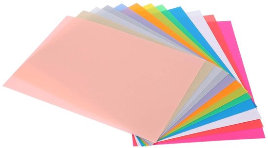Pack van 12 Krimpfolie voor Sleutelhangers, Transparante DIY Sleutelhanger Set, Handgemaakte Accessoires, Creatief en Kleurvol, 14.5 x 20 cm
