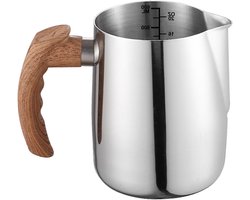 Melkopschuimkan - Melkkannetje opschuimen - Latte Art Creëren - Druppelloze Uitloop - 1000 ml - Zilver