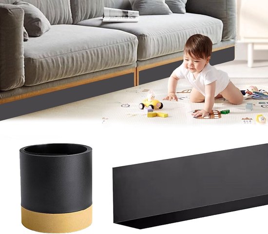 Protection de meubles réglable 8cm x 3m avec ruban adhésif non marquant, bloqueur transparent pour animaux de compagnie et jouets sous le canapé