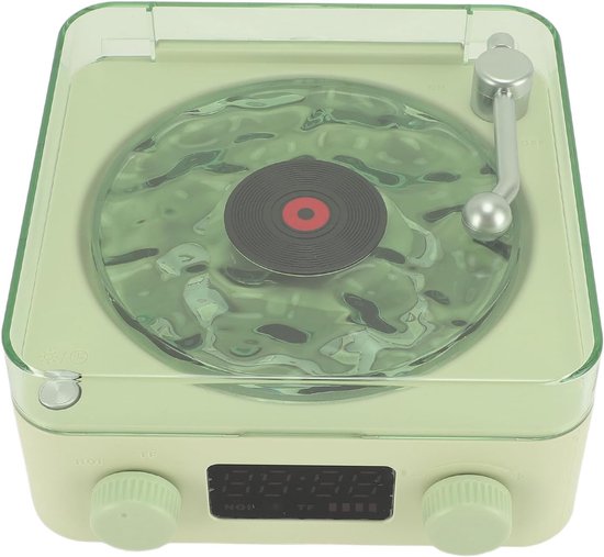 2026-speaker, platenspeler, Waves-platenspeler, stijlvolle Bluetooth-speaker met nachtlampje en tijdweergave, compacte multifunctionele 3-in-1 stereospeaker (groen), Dpofirsk1etcmgov6-13 — afbeelding 5