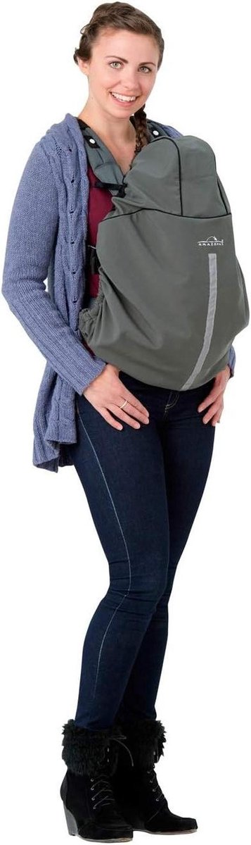 Softshell Babydrager Hoes - Draagzak Cover - Baby Warm Houden - Waterafstotend Fleece - 50 x 55 cm - Grijs Groen