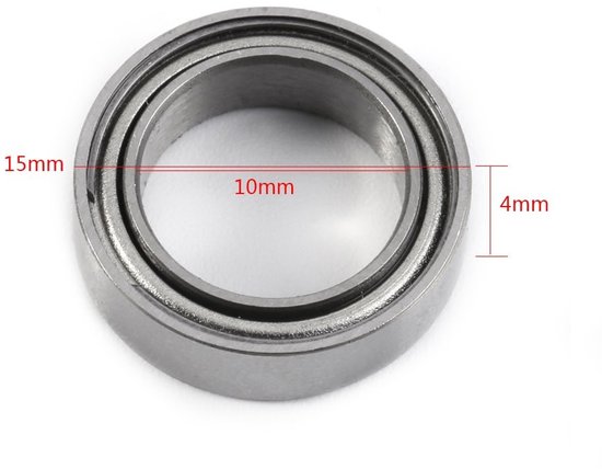 Allecto - Pack van 10 Mini Kogellagers 6700ZZ - Dubbel Gesloten, 10 x 15 x 4 mm van Merkloos — afbeelding 5