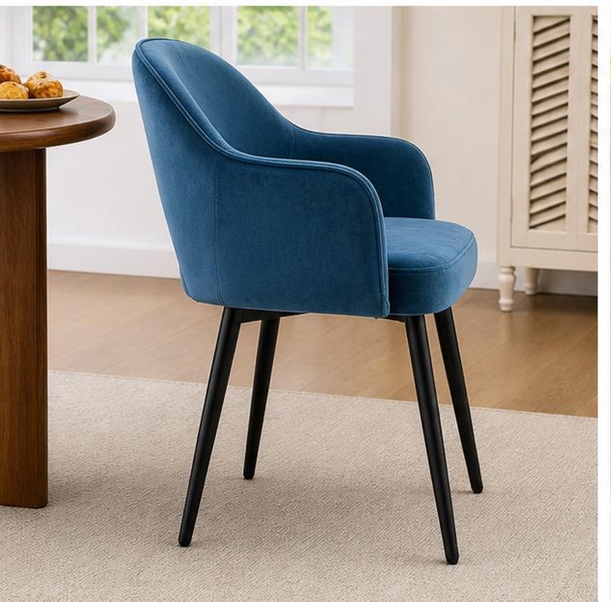 Eetkamerstoelen Set van 4 – Draaibare Fluwelen Stoelen met Armleuningen en 360° Rotatie, M