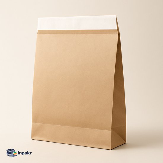 Inpakr Papieren Verzendzakken - 300 stuks - 300x80x430 mm - Verzendzakken XL Groot - 30.0x8.0x43.0 cm - Graspapier 100gr/m2 - Verzendzakken Kleding Webshop - Lichtbruin