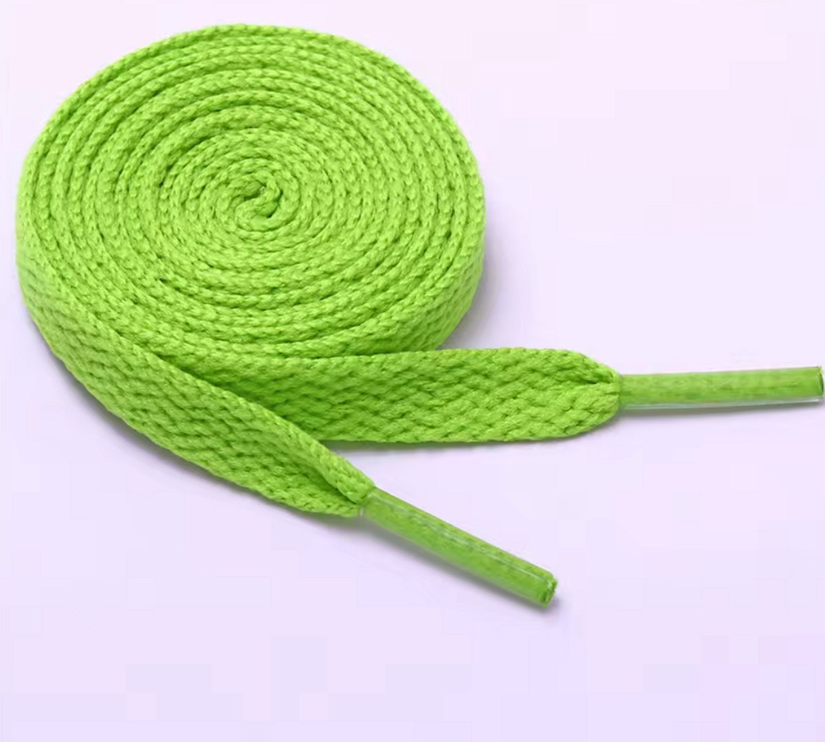 New Age Devi - Donkergroene platte schoenveters - 100 cm
