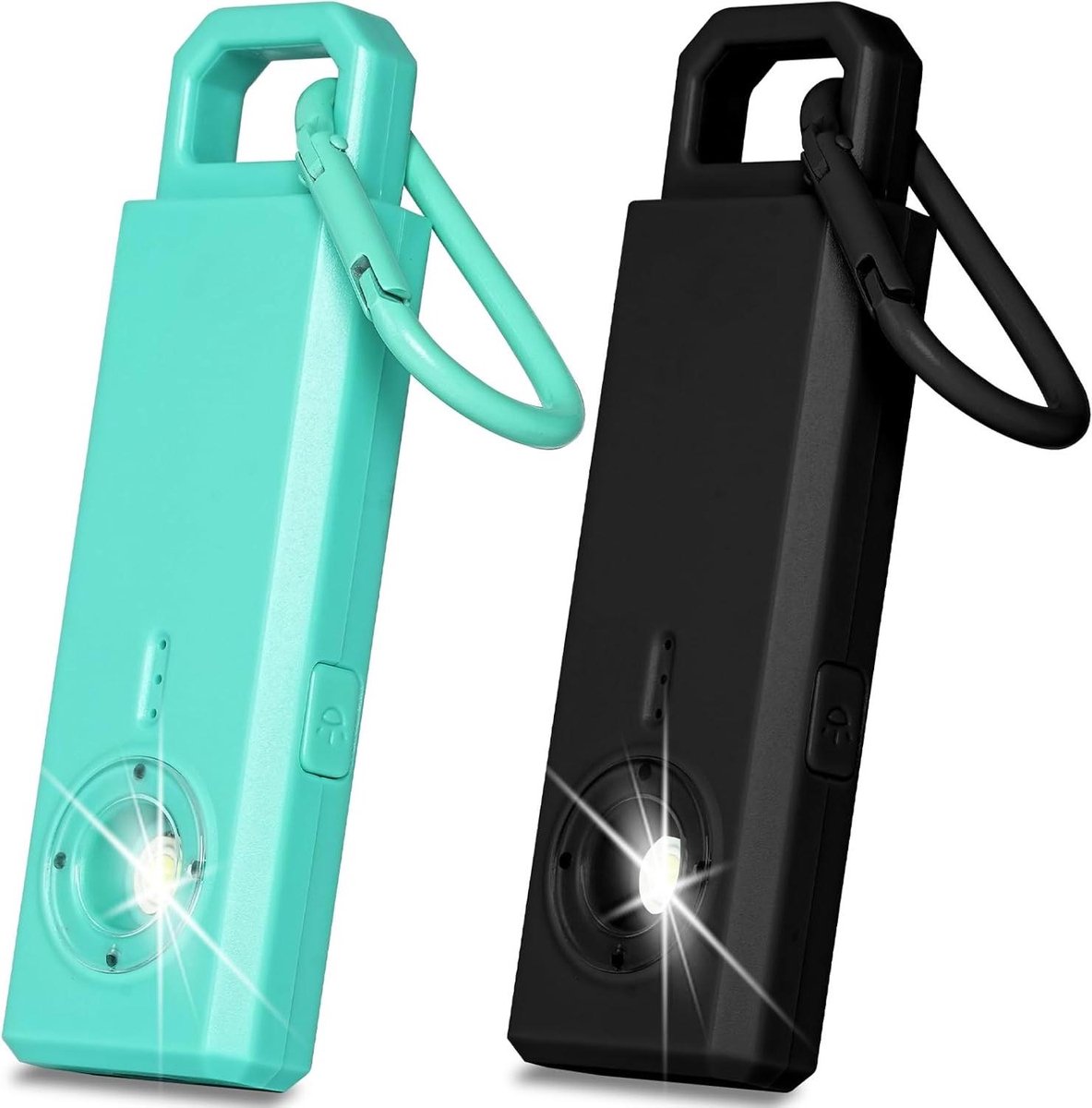 Persoonlijk Alarm - Veiligheidssirene Zakalarm - Noodsituatie Hulp - 130dB Geluid Licht - 2 Stuks Klein - Zwart Blauw
