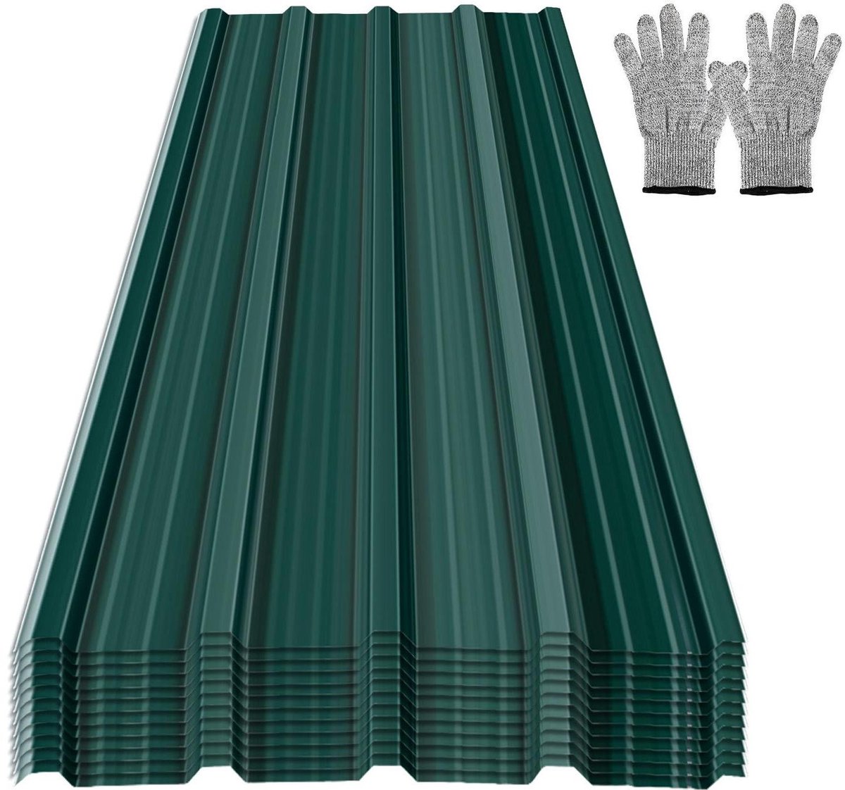 Profielplaten - Dakplaten - Tuinhuis Bekleden - Verzinkt Staal - 24 stuks - Groen