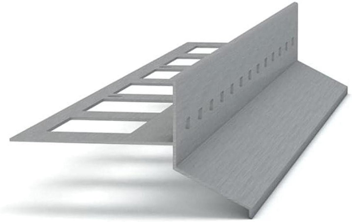 Aluminium Hoekprofiel - Dakrandprofiel Terras - Balkon Afwerking - Corrosiebestendig Aluminium - 200 cm - Grafietgrijs