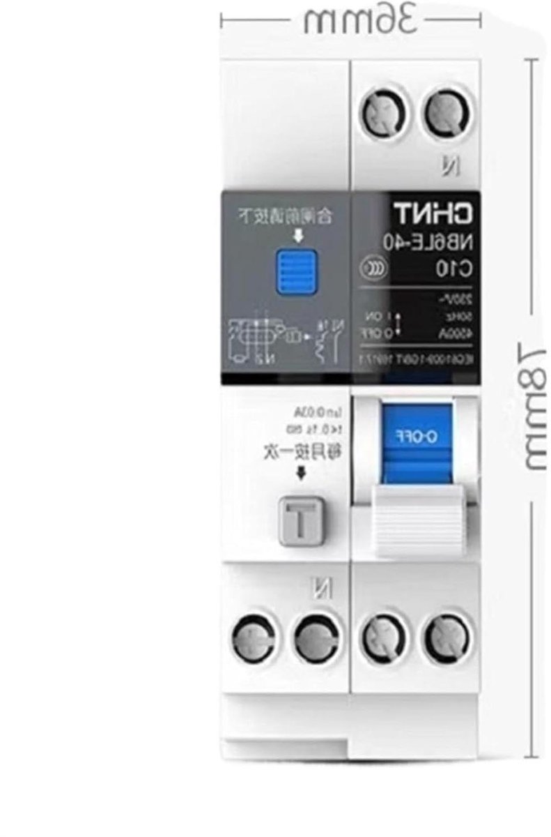 Aardlekschakelaar - Stroomonderbreker - Veiligheid Elektrisch - Overstroom Lekbescherming - 30mA - Grijs