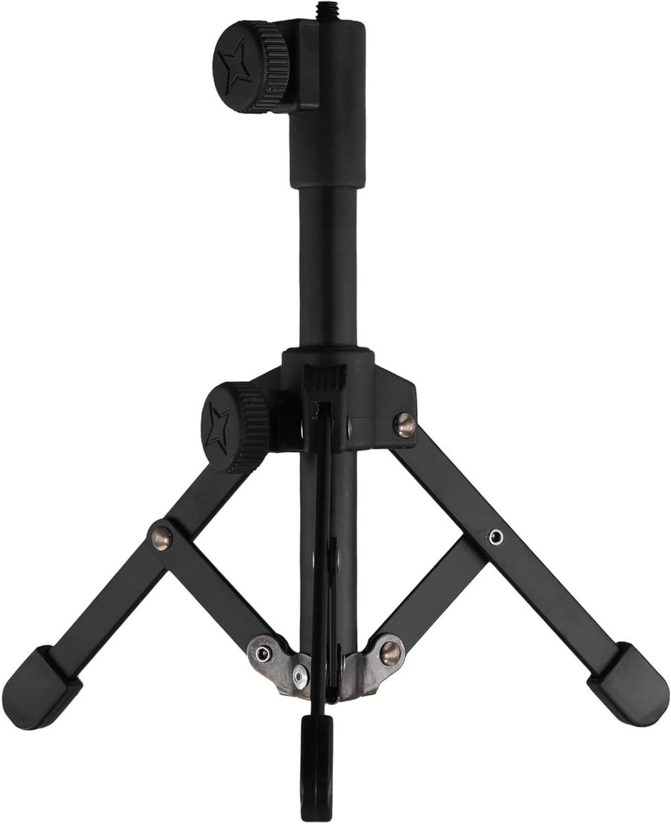 Microfoon Statief - Tafelstandaard - Opnemen Spraak - Stabiel Tripod Ontwerp - 20 cm Hoog - Zwart