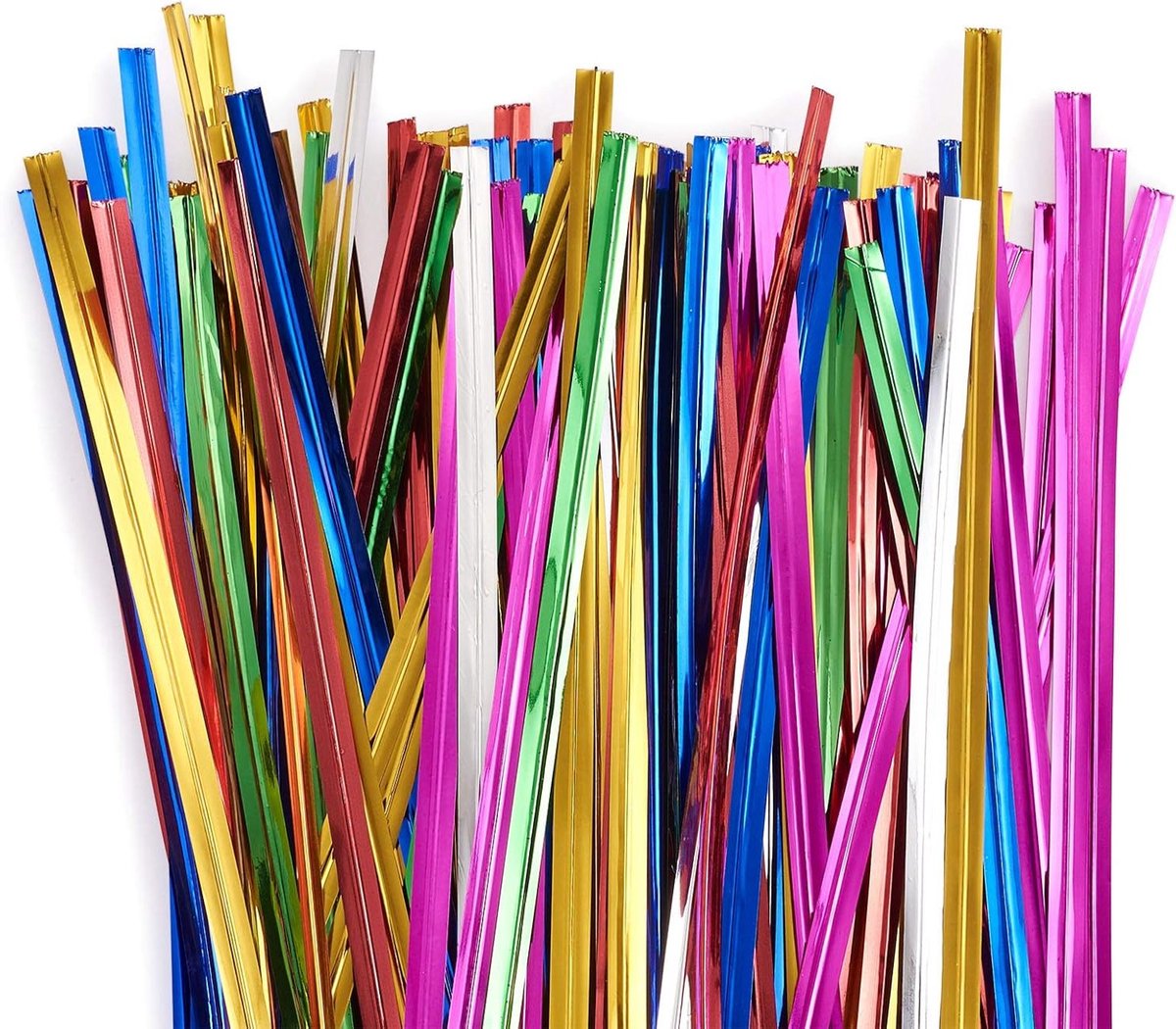 Kleurige Twist Ties, 2400 Stuks Plastic Kabelbinders voor Organisatie van Cadeautassen, Bakken en Feestjes (6 Kleuren)