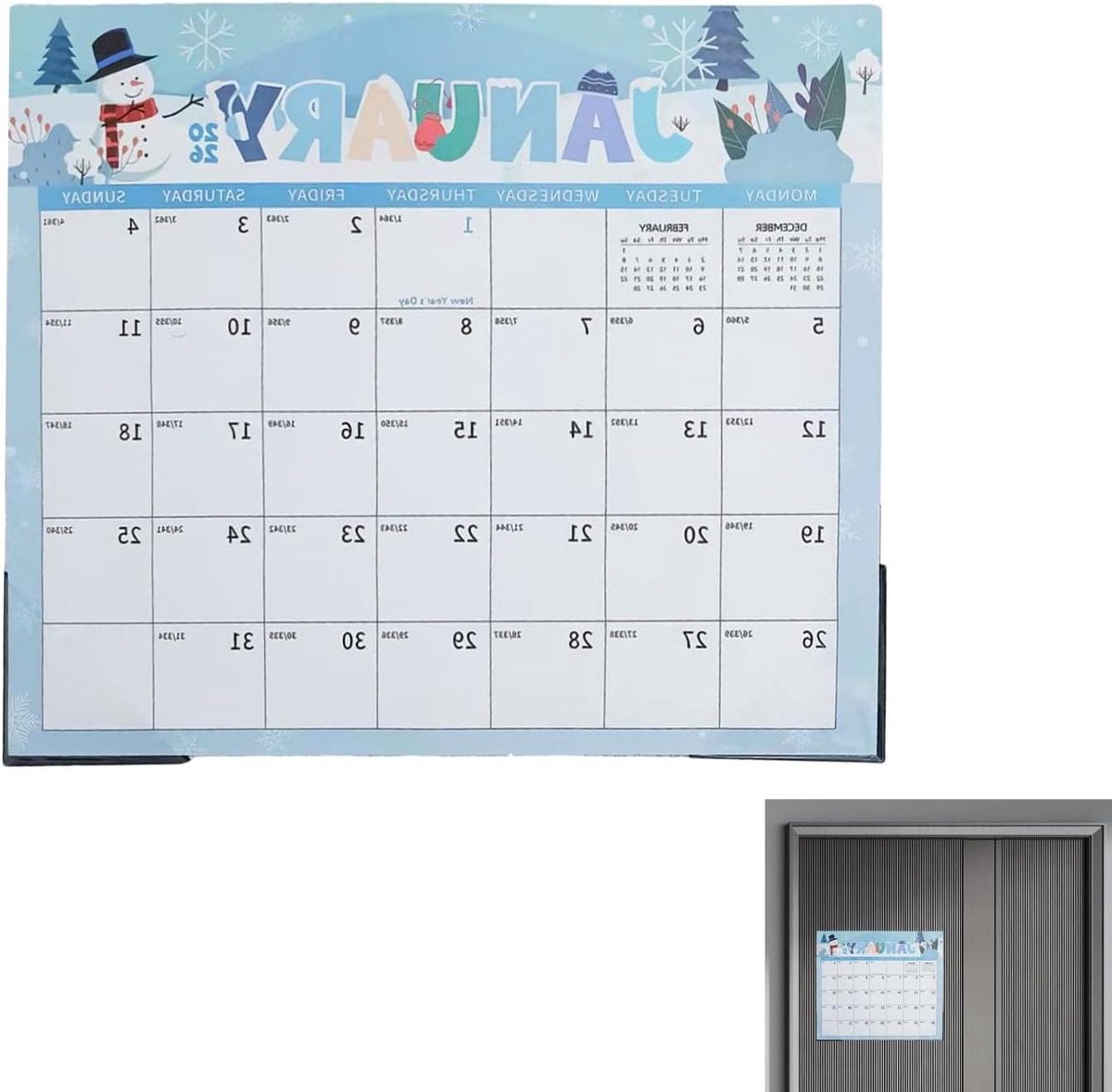 Koelkastkalender - Afsprakenplanner - Organiseren - Magnetisch - 18 Maanden - Wit