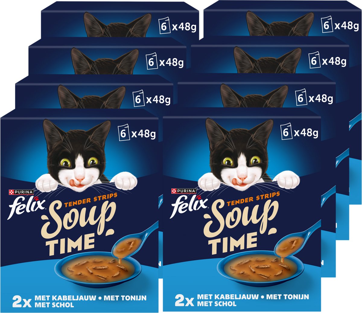 Bol.com Felix Soup Tender Strips Vis - Kattenvoer Natvoer - 48 x 48 g aanbieding