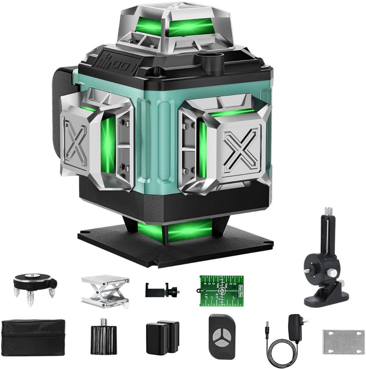 TopChoice® Kruislijnlaser - Zelfnivellerende Bouwlaser - 16 Lijnen - 4 x 360° Lijnlasers - Groen